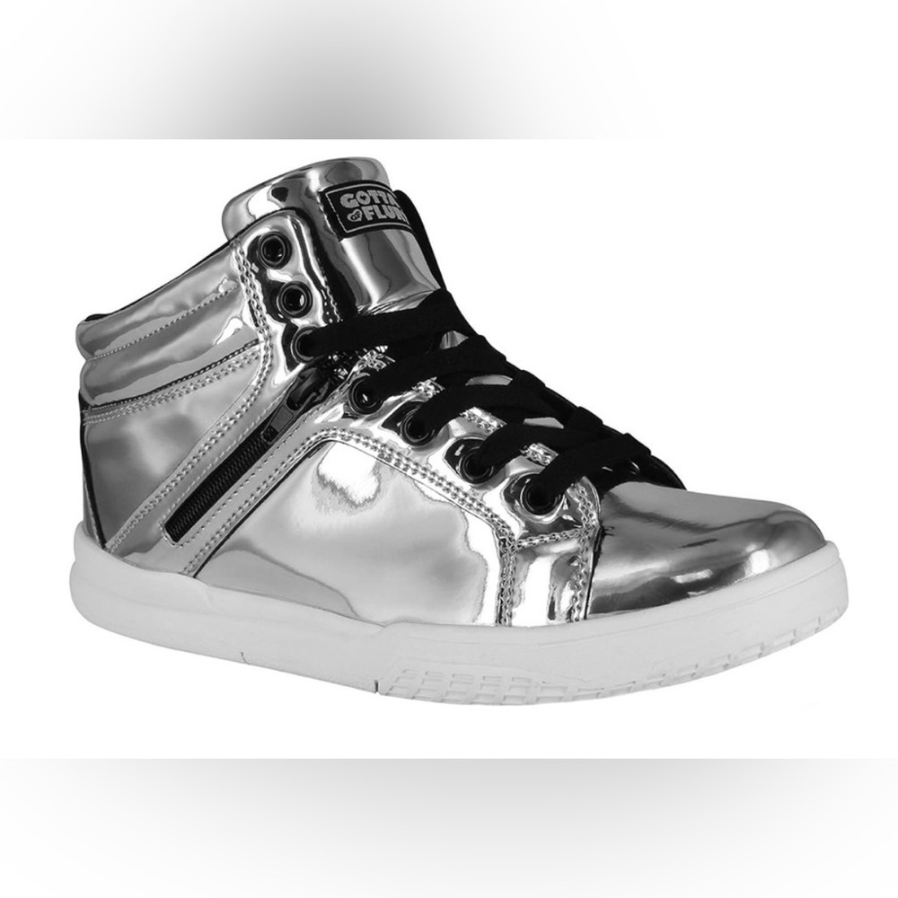 New in box Gotta Flurt Silver High-Top Sneakers. Size 9